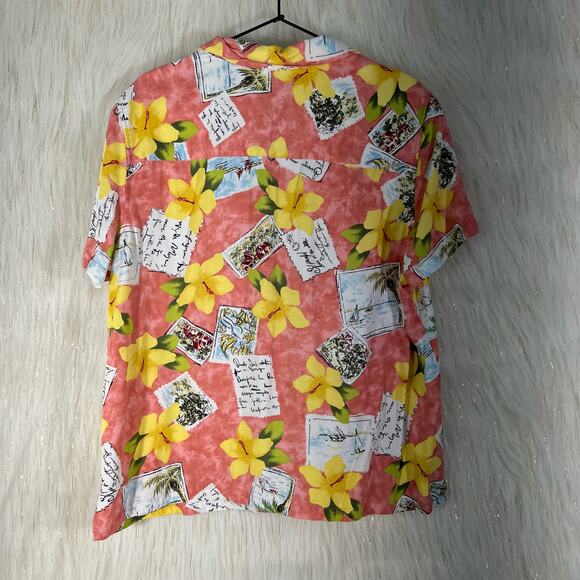 Marsh Landing Mens Hawaiian Shirt Multicolor Floral Short Sleeve XL - Picture 2 of 6